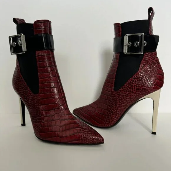 NEW Rag & Bone Wren Leather Booties In Red Sz 37.5 (US 7.5 ) $695 - Picture 6 of 7